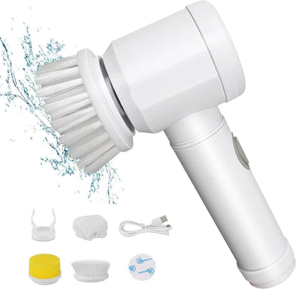 Cordless 5-in-1 Portable Power Bathroom Scrubber Brush