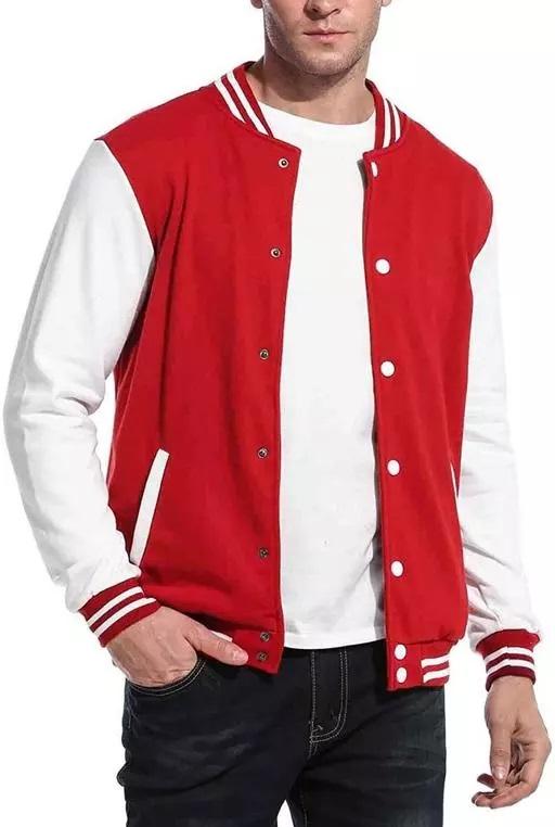 Men's Red Cotton Full Sleeve Jacket