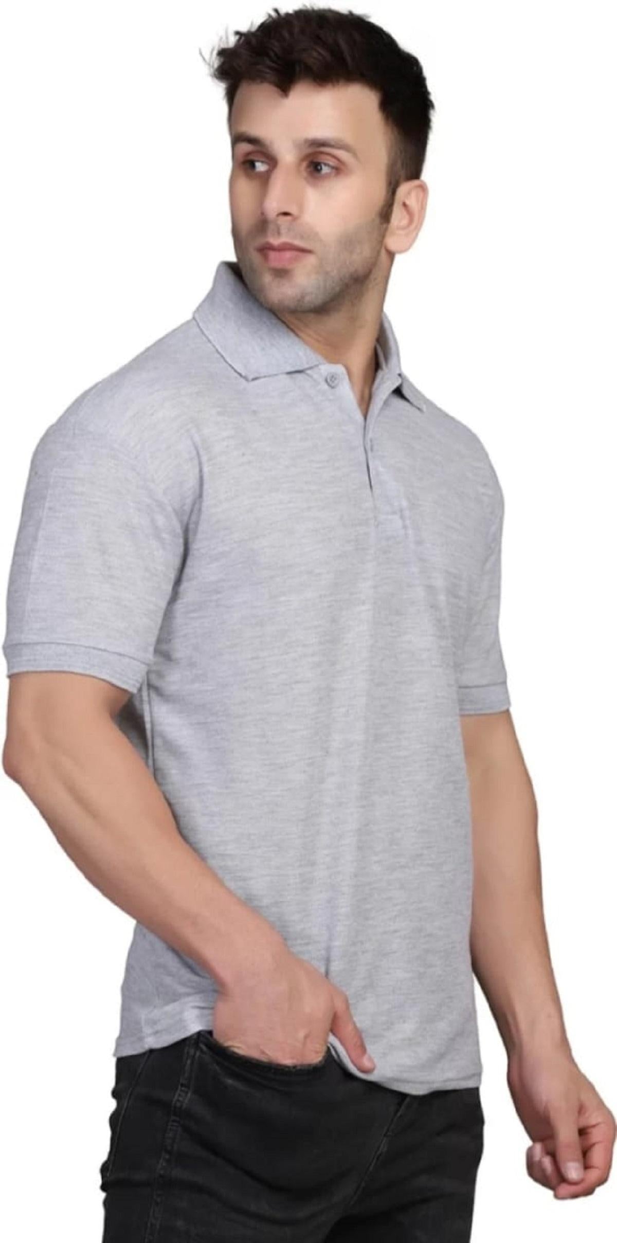 Men's Cotton Polo T-shirt Set with Half Sleeves (Pack of 4)