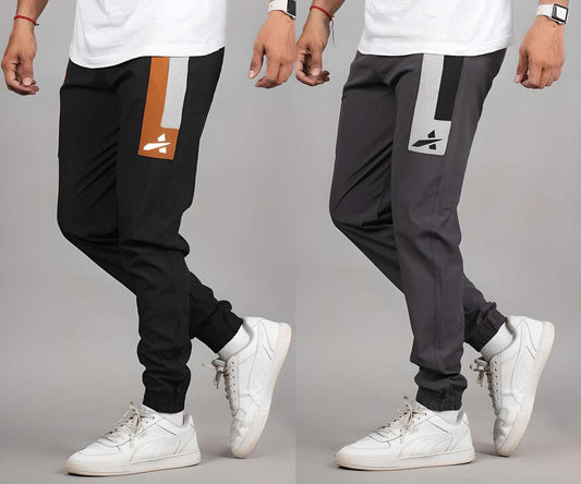 Men's Color Block Lycra Jogger Set