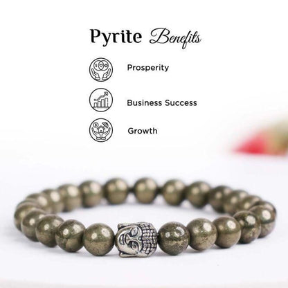 Pyrite Bracelet with Charm for Luck & Wealth