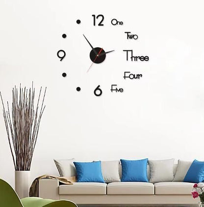 Vintage Round Battery-Powered Wall Clock Decal