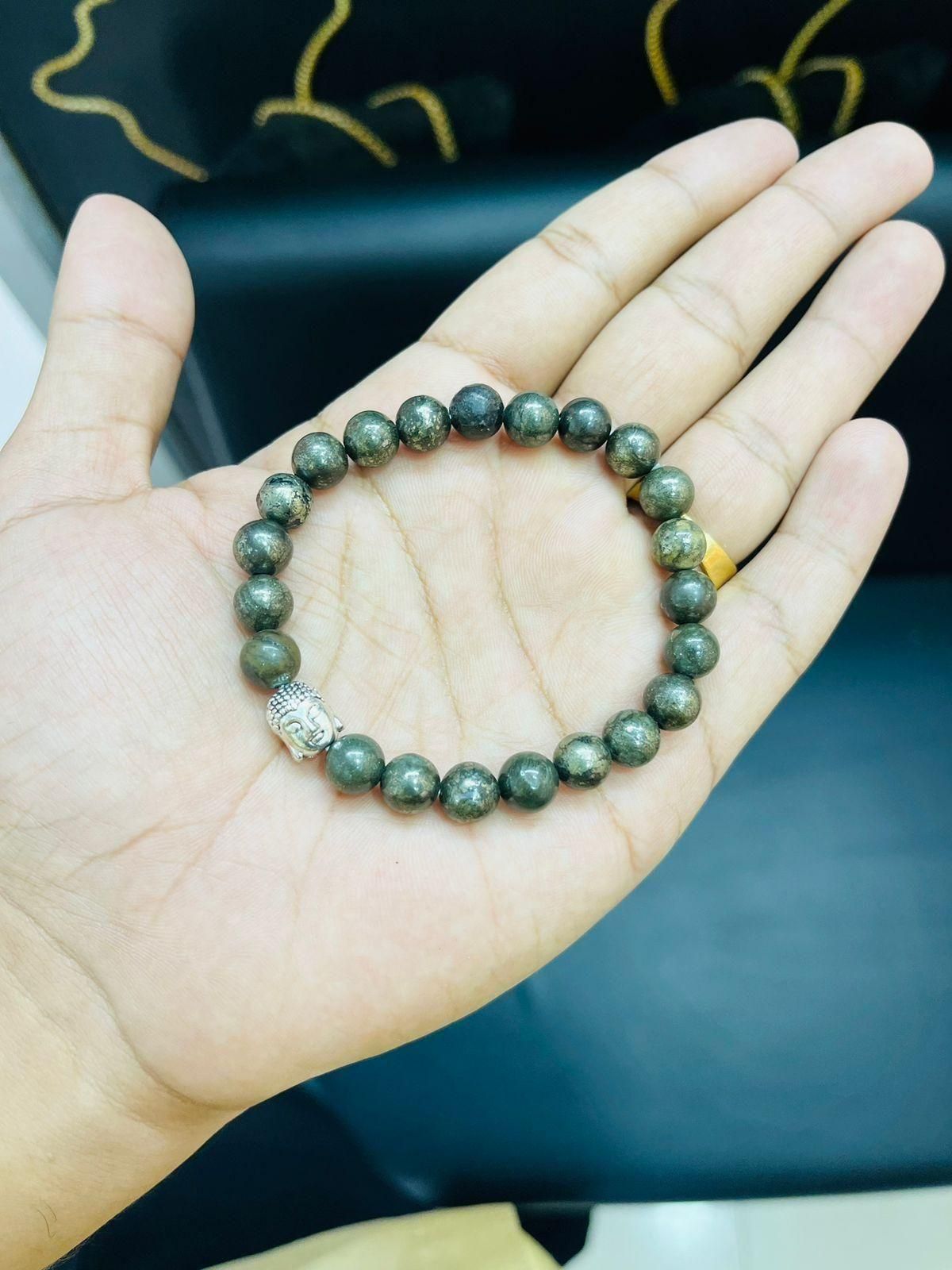 Pyrite Bracelet with Charm for Luck & Wealth