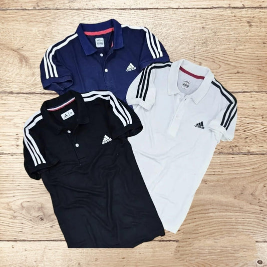 Men's Multicolor Cotton Stripe Polo T-Shirt Set (3 Pieces)