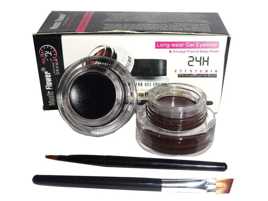 Dual Shade Gel Eyeliner Set - Black & Brown (6g)