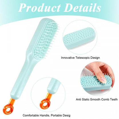 Self-Cleaning Anti-Static Massage Comb for All Ages - Single Pack