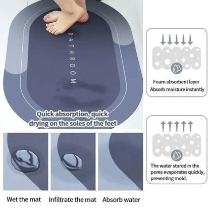 Ultra-Absorbent Quick-Dry Bathroom Floor Mat