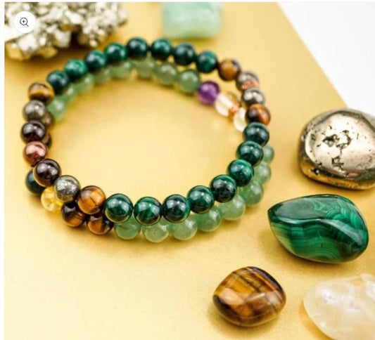 Tiger's eye & Green Aventurine Money Magnet Bracelet