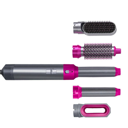 Versatile 5-in-1 Hot Air Brush and Hair Dryer with Detachable Comb